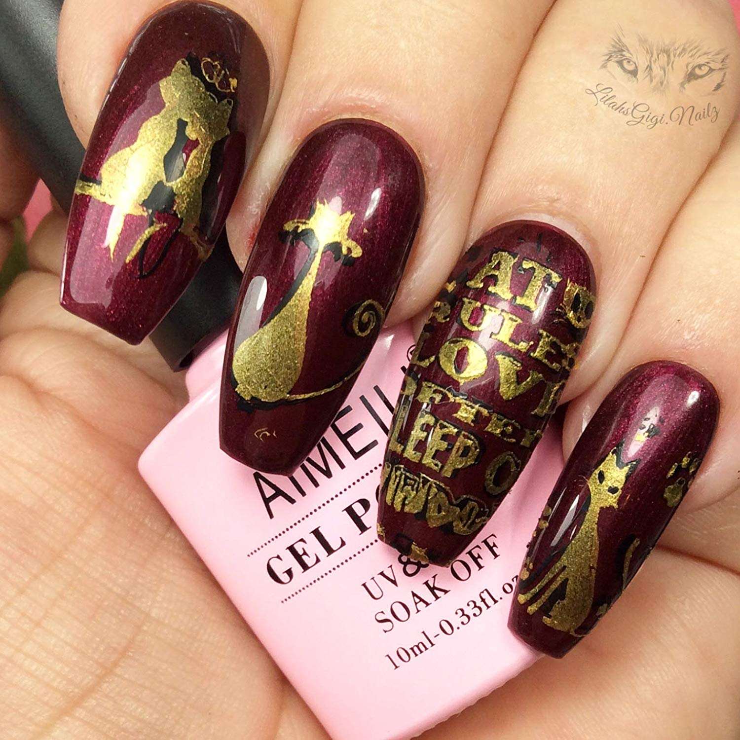 dark red gel polish