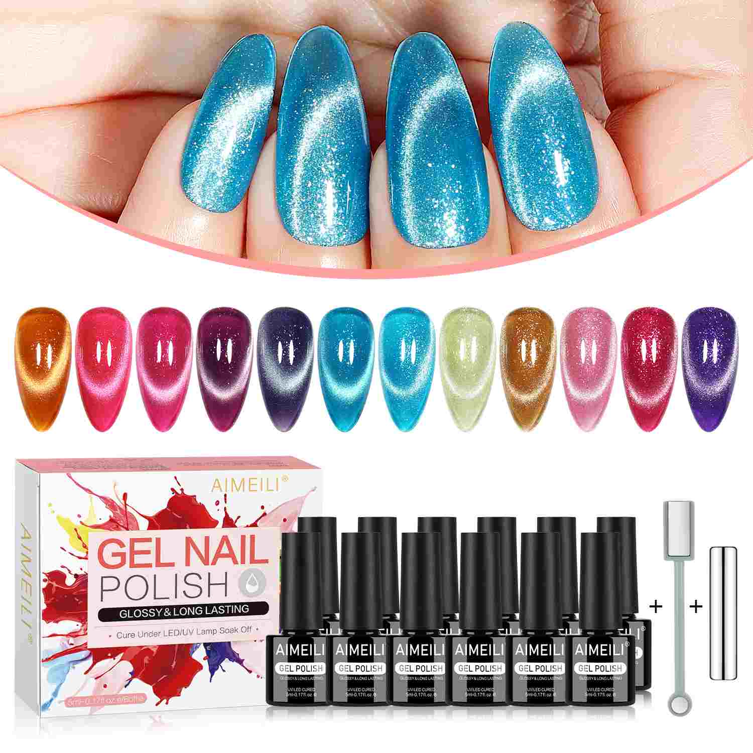AIMEILI Cat Eye Gel Polish Set – 12 Colors 49