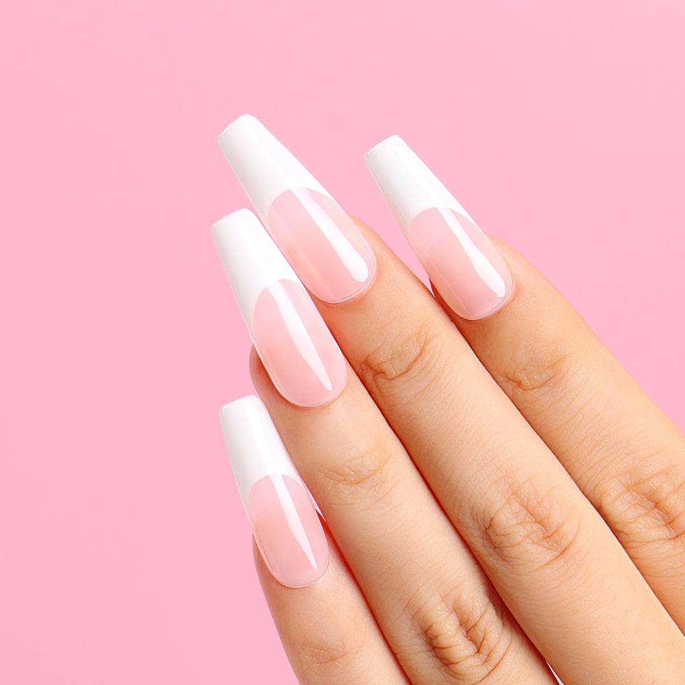 nude french tip nails