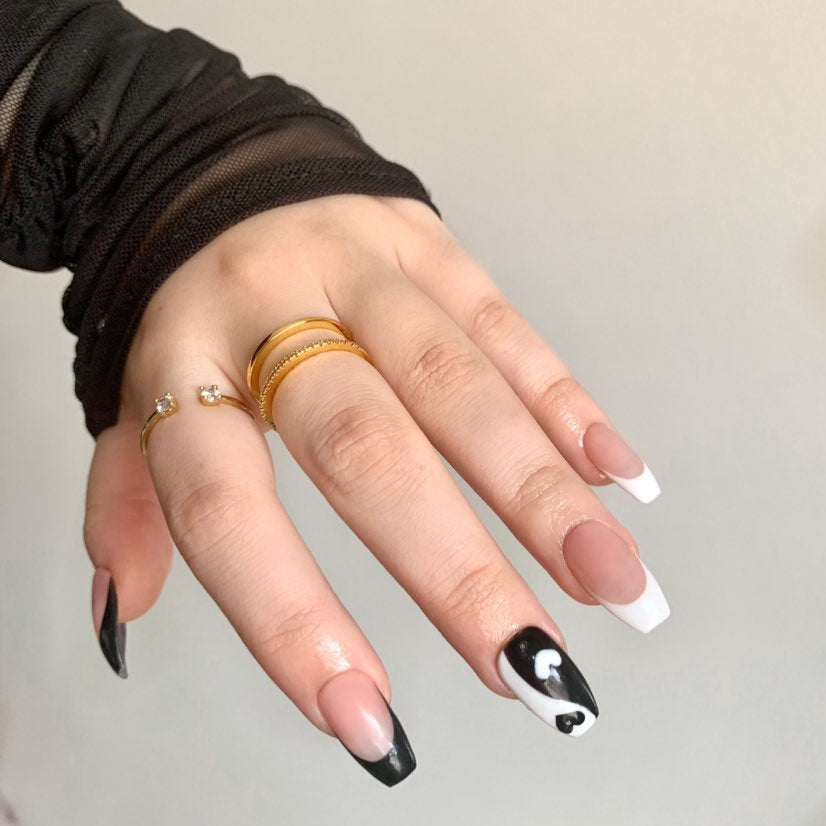 black and white nail designs