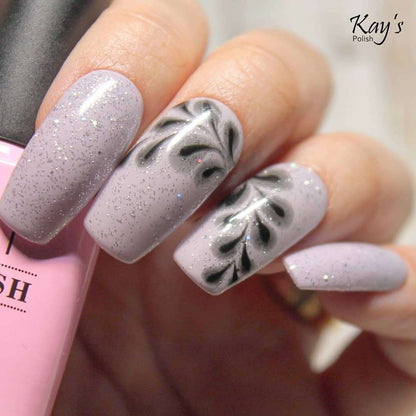 grey purple nails 