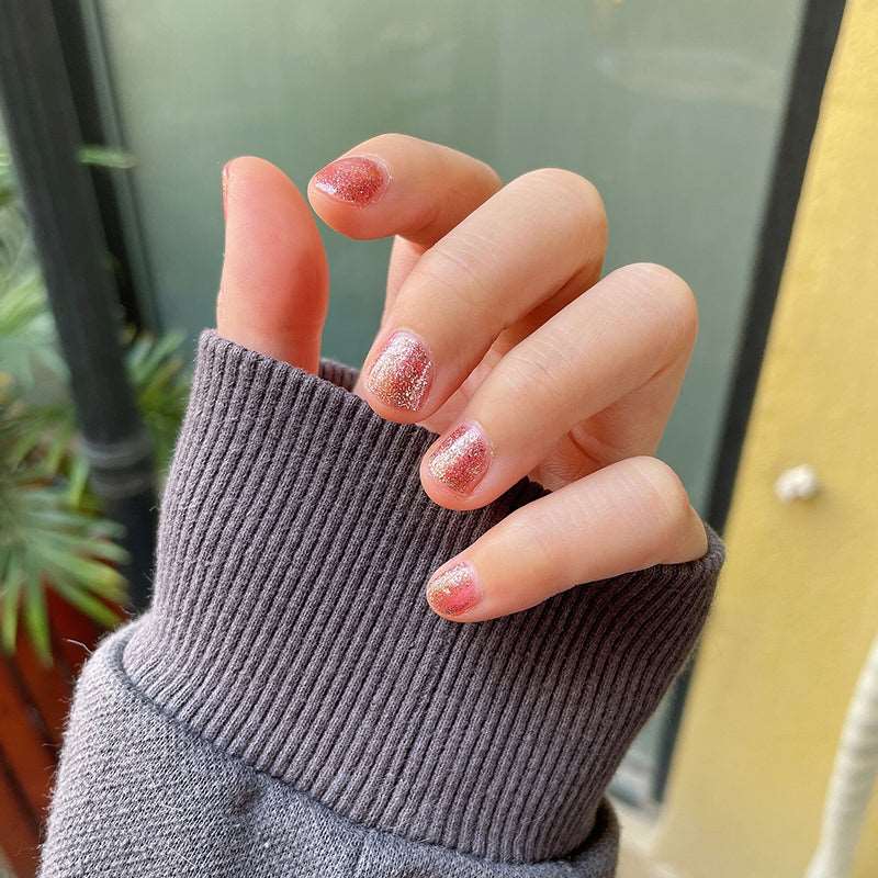 pink nails with bling