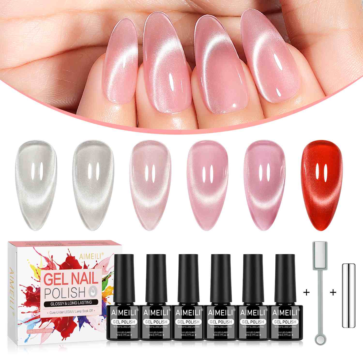 AIMEILI Cat Eye Gel Polish Set – 6 Colors 119
