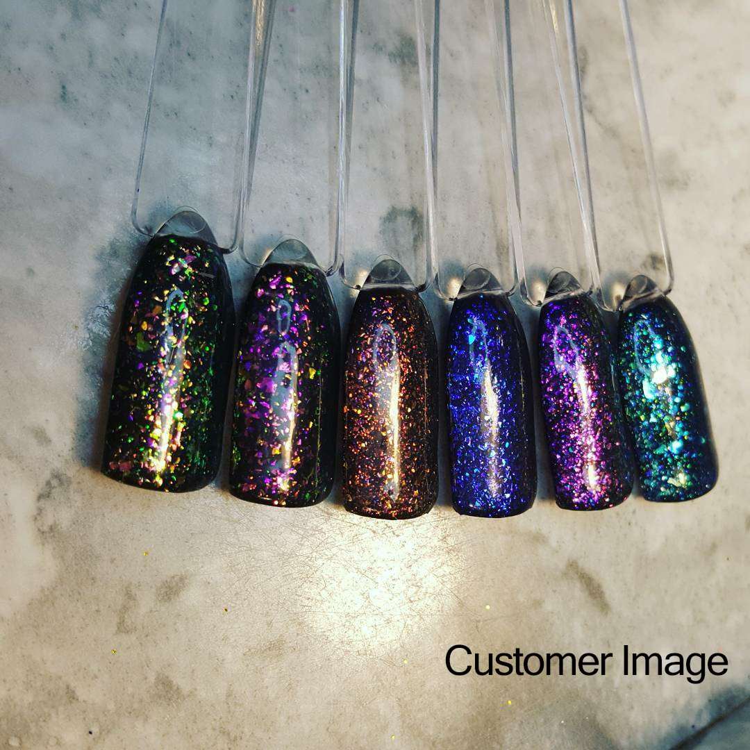 black galaxy nails