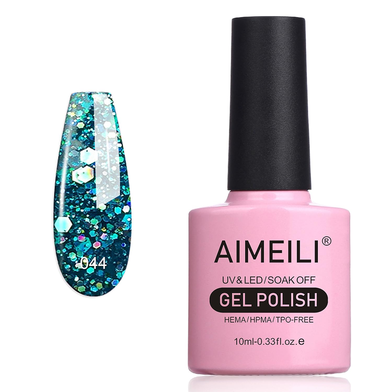 Diamond Glitter Teal Blue Green Gel Polish