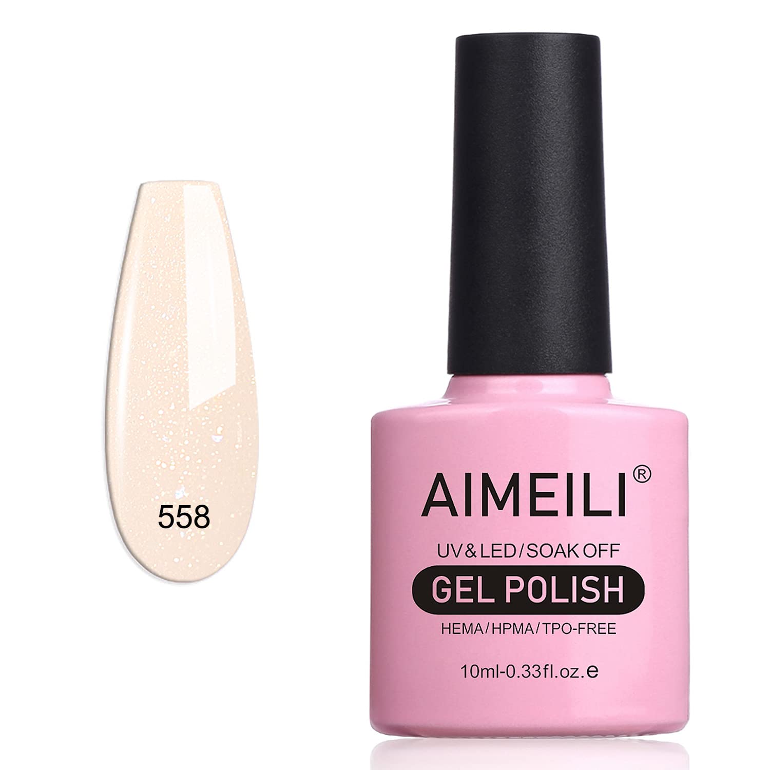 Milky White Glitter Gel Polish