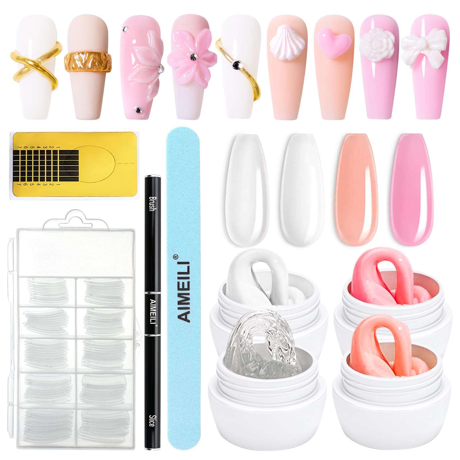 5 in 1 Solid Nail Gel Clear Kit