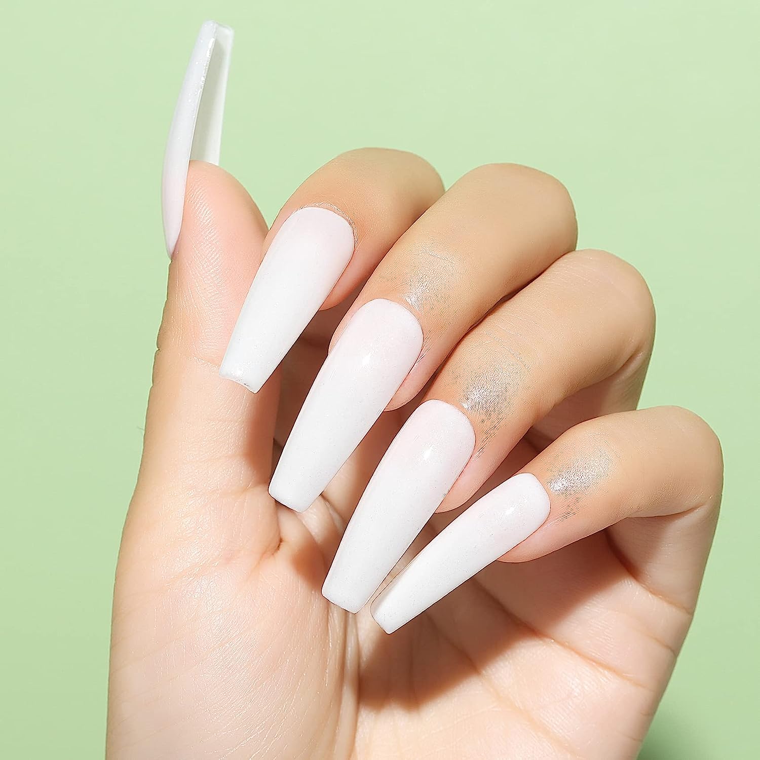 gel polish white glitter