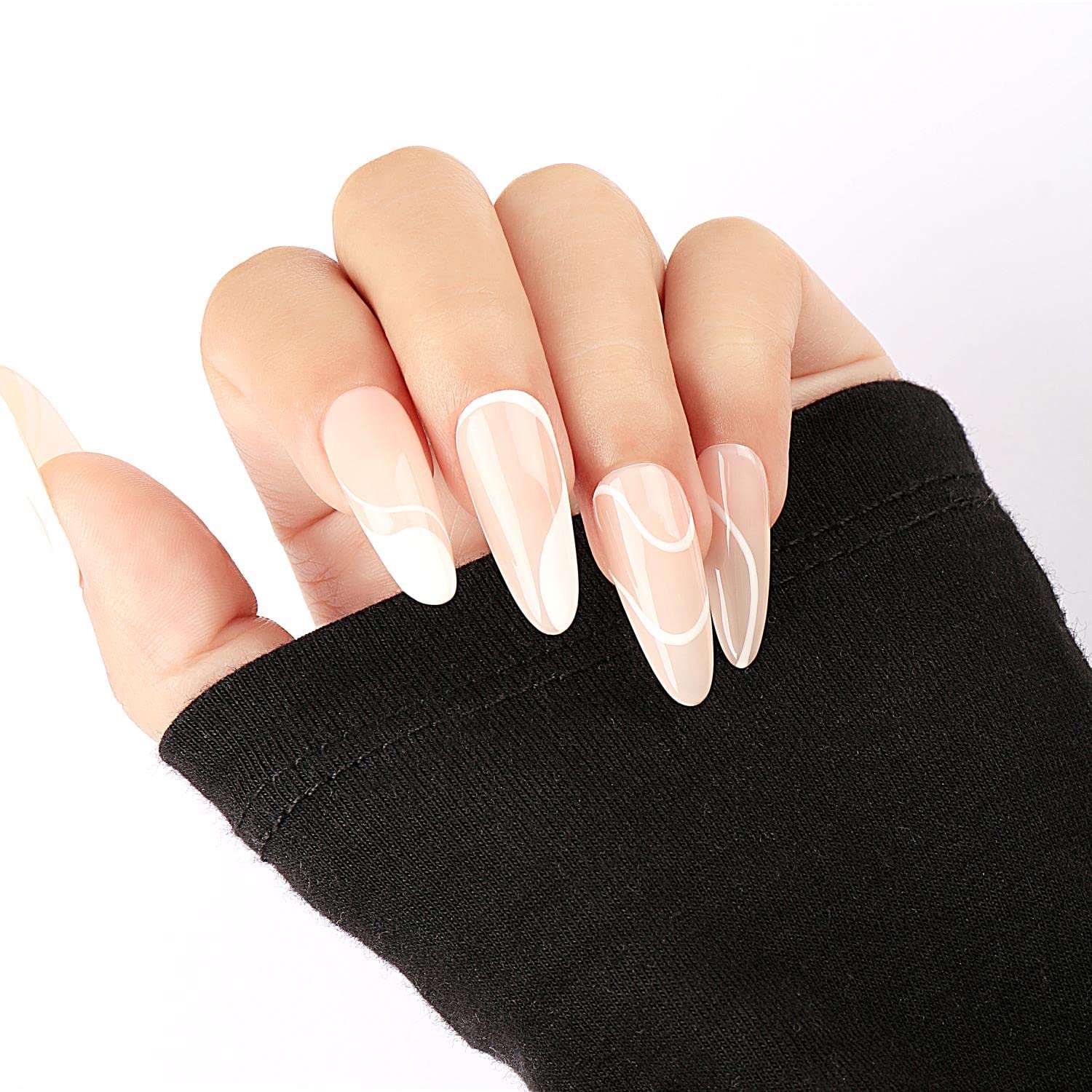 milky french nails