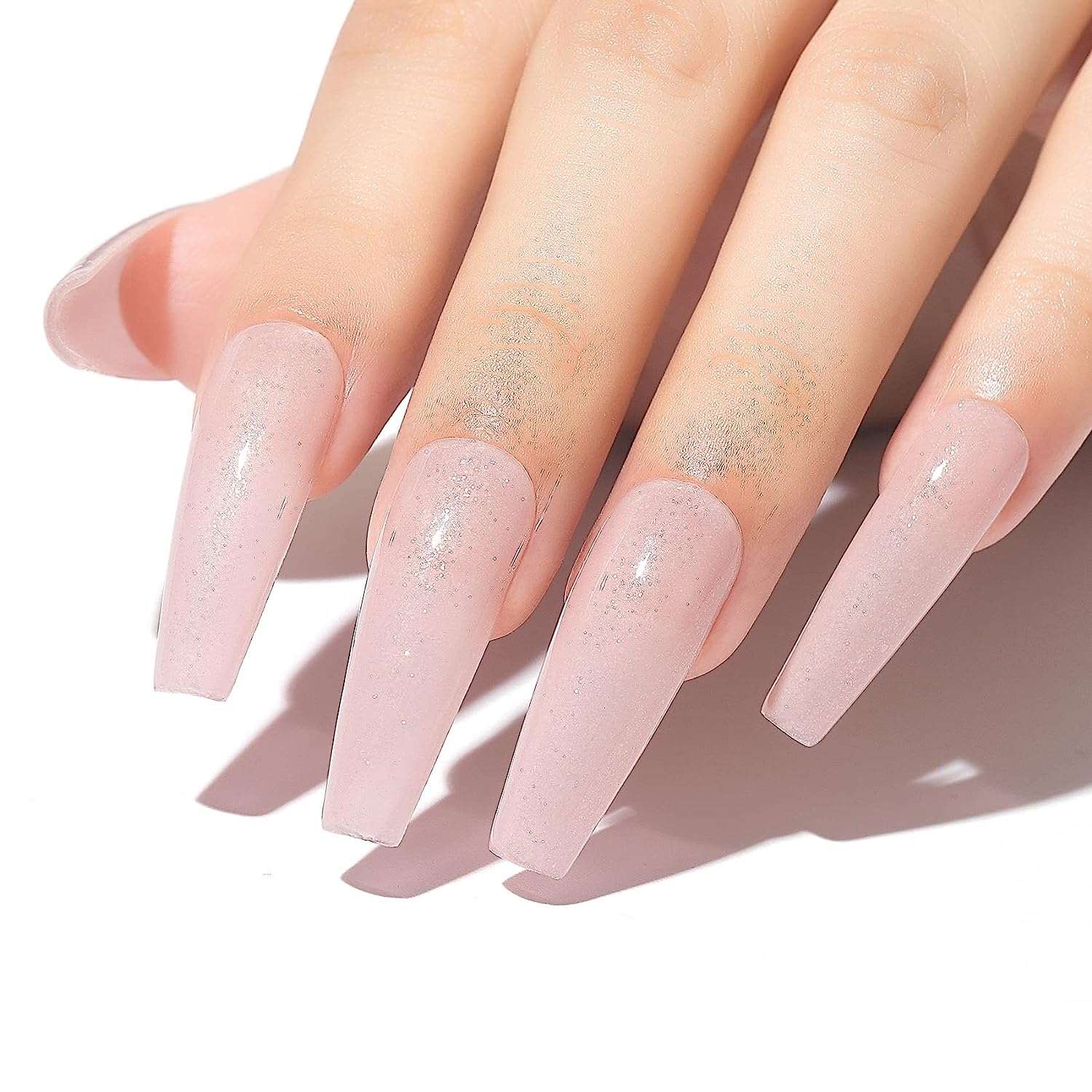 pink glitter nails