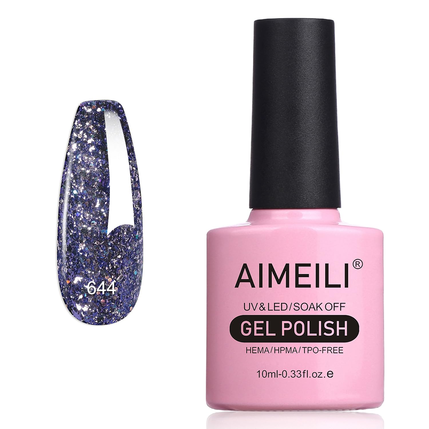 dark Purple glitter gel polish