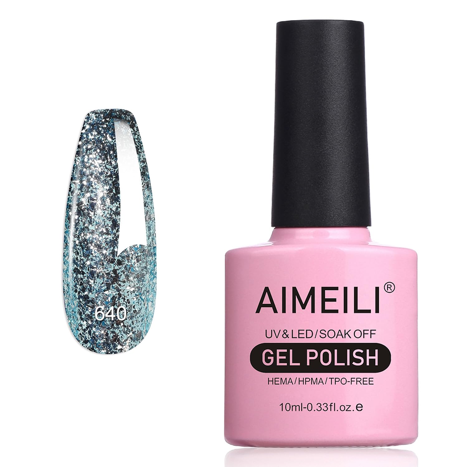 blue glitter gel polish