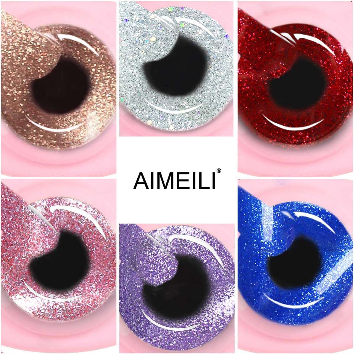 blue nail polish with glitter