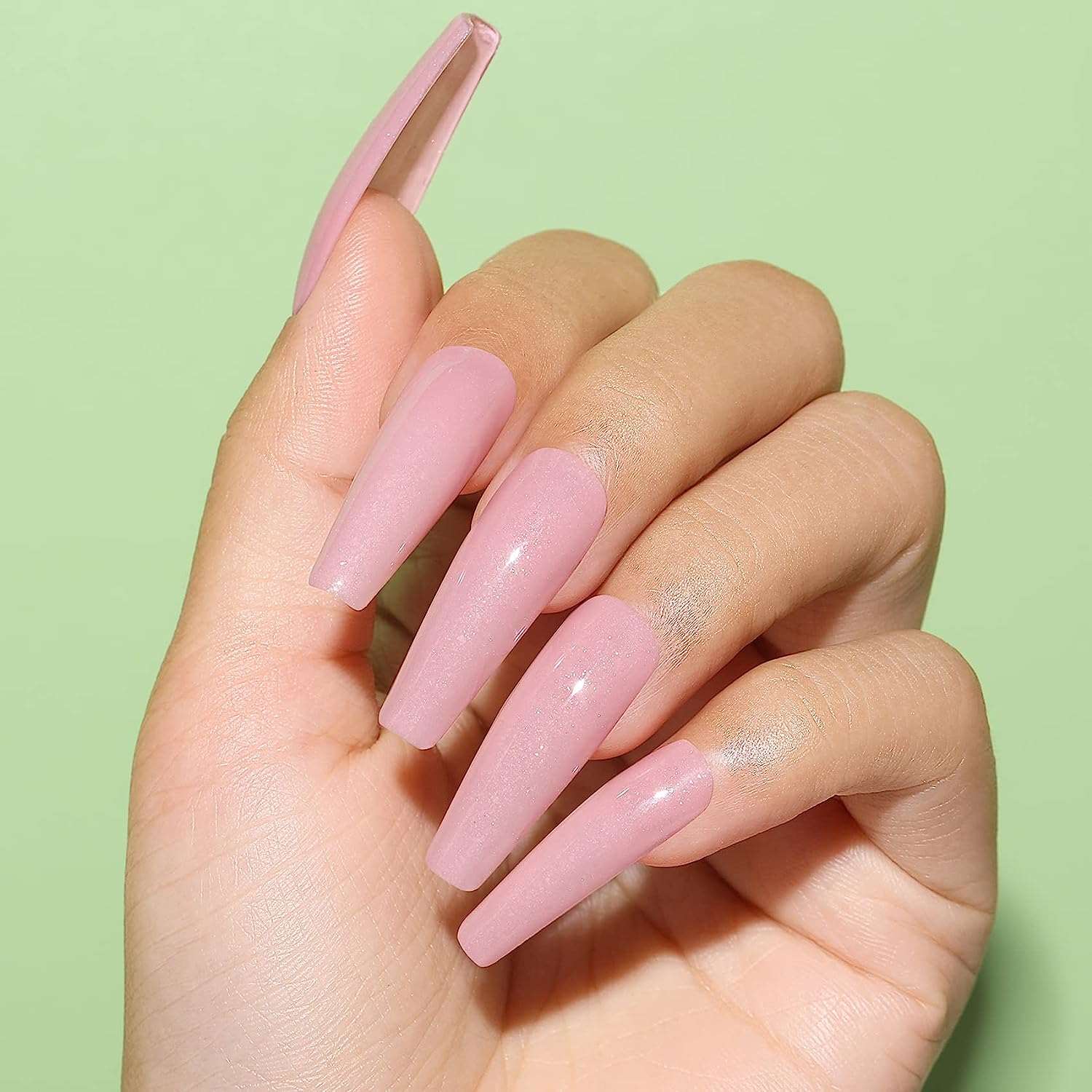 pink glitter gel polish