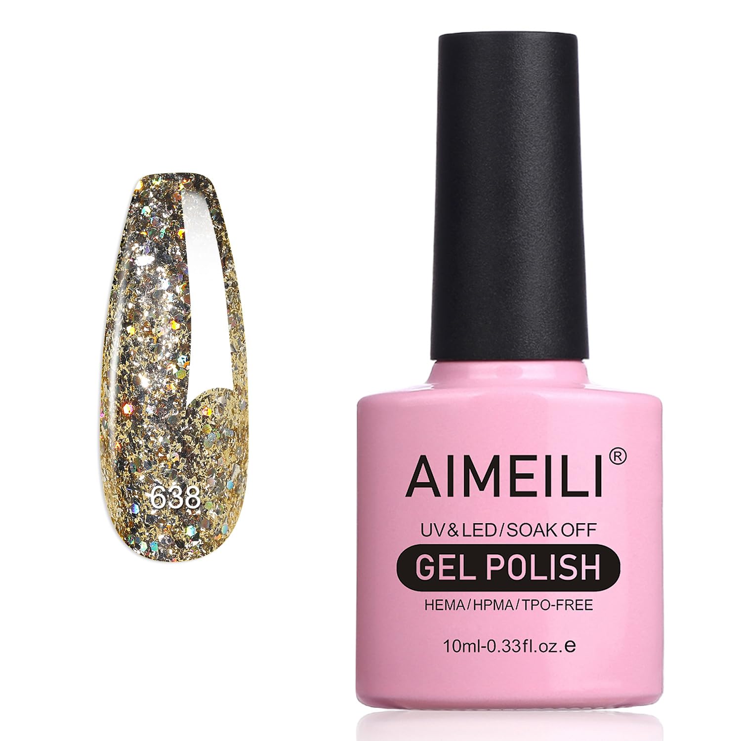 gold glitter gel polish