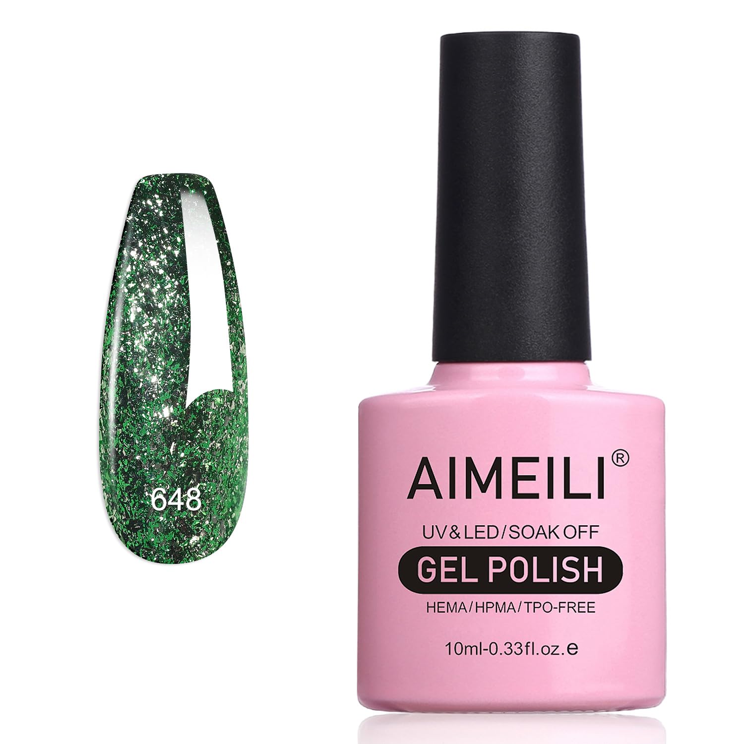 Dark Green Glitter Gel Polish