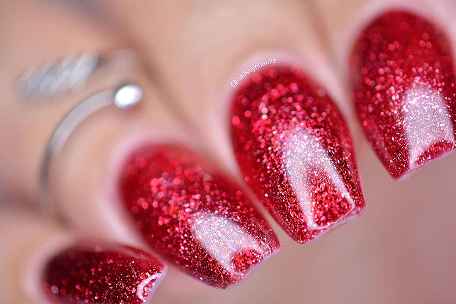 christmas red glitter nail polish