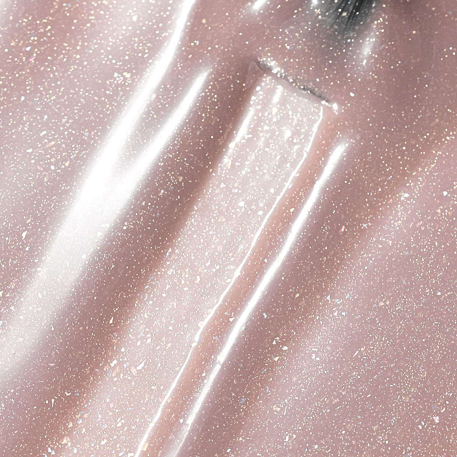 nude pink glitter gel polish