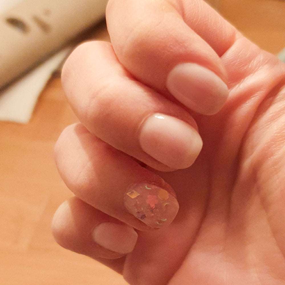 milky pink nail polish gel