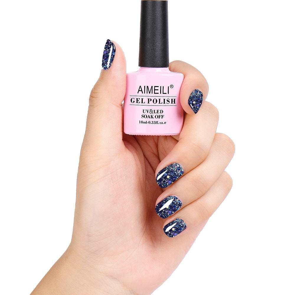 dark purple sparkle nails