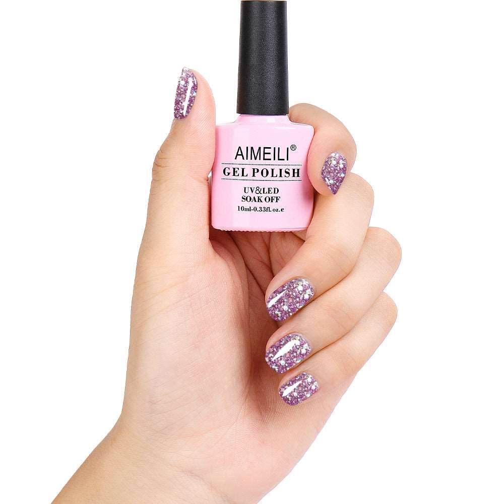 purple glitter nail polish