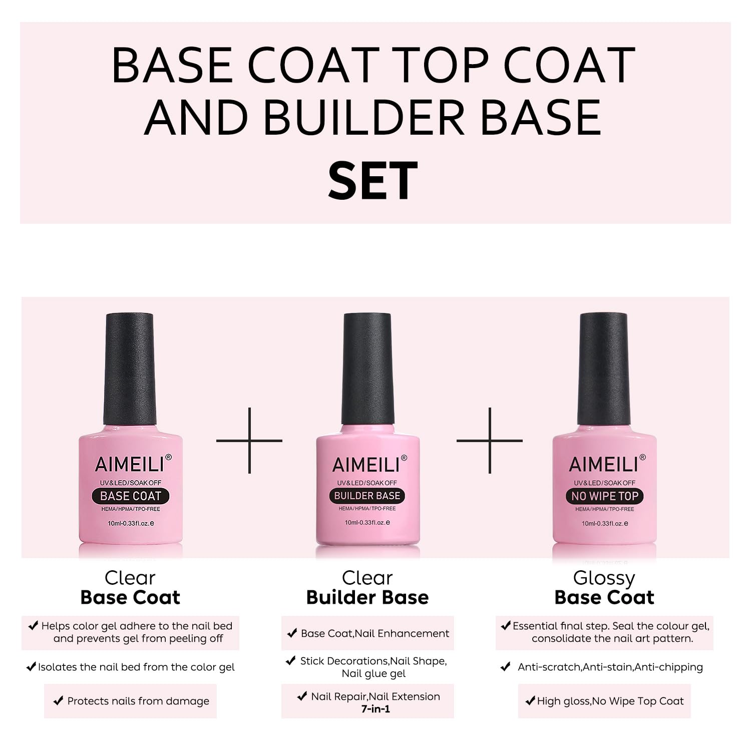 Base coat top coat and builder base set