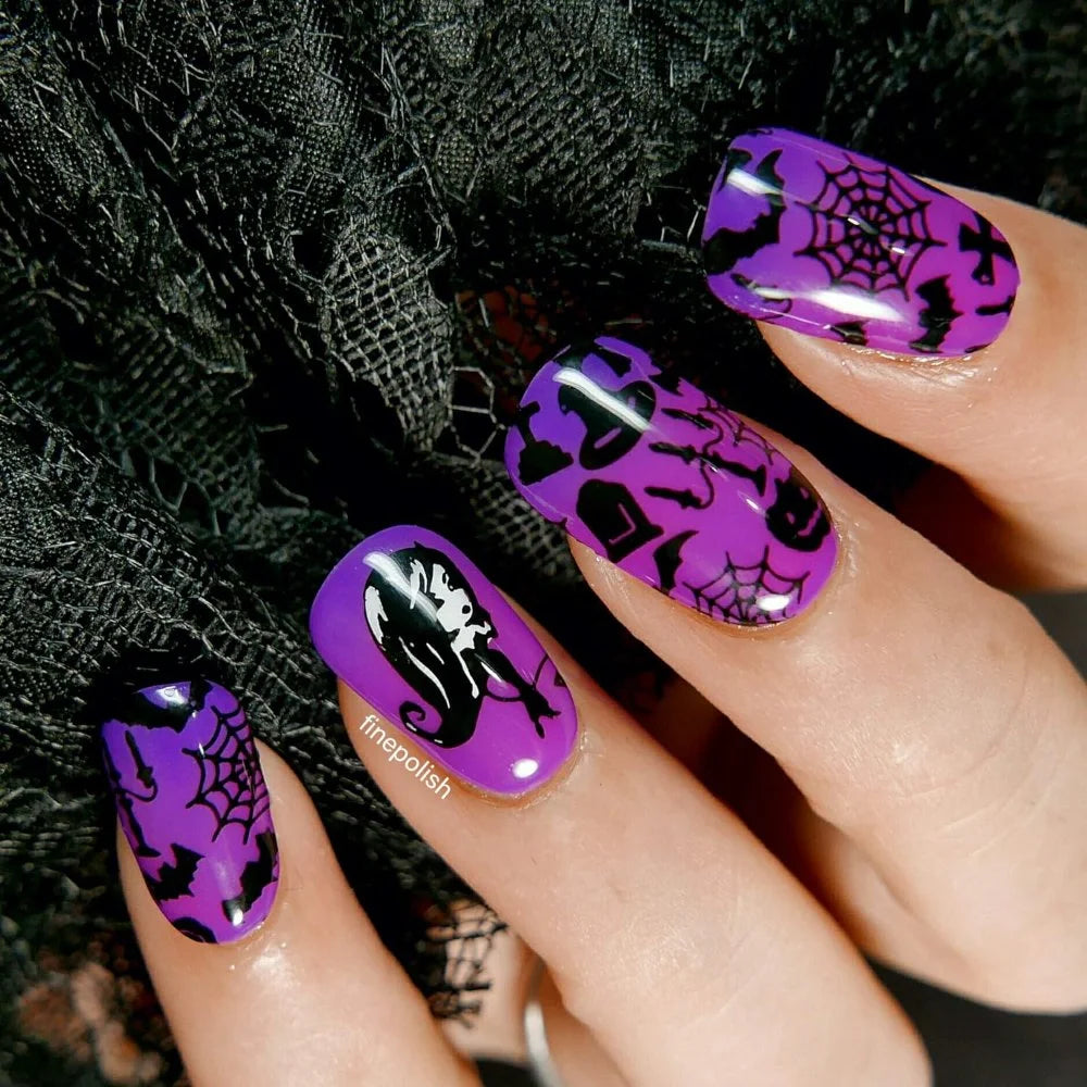 top coat Purple nails art