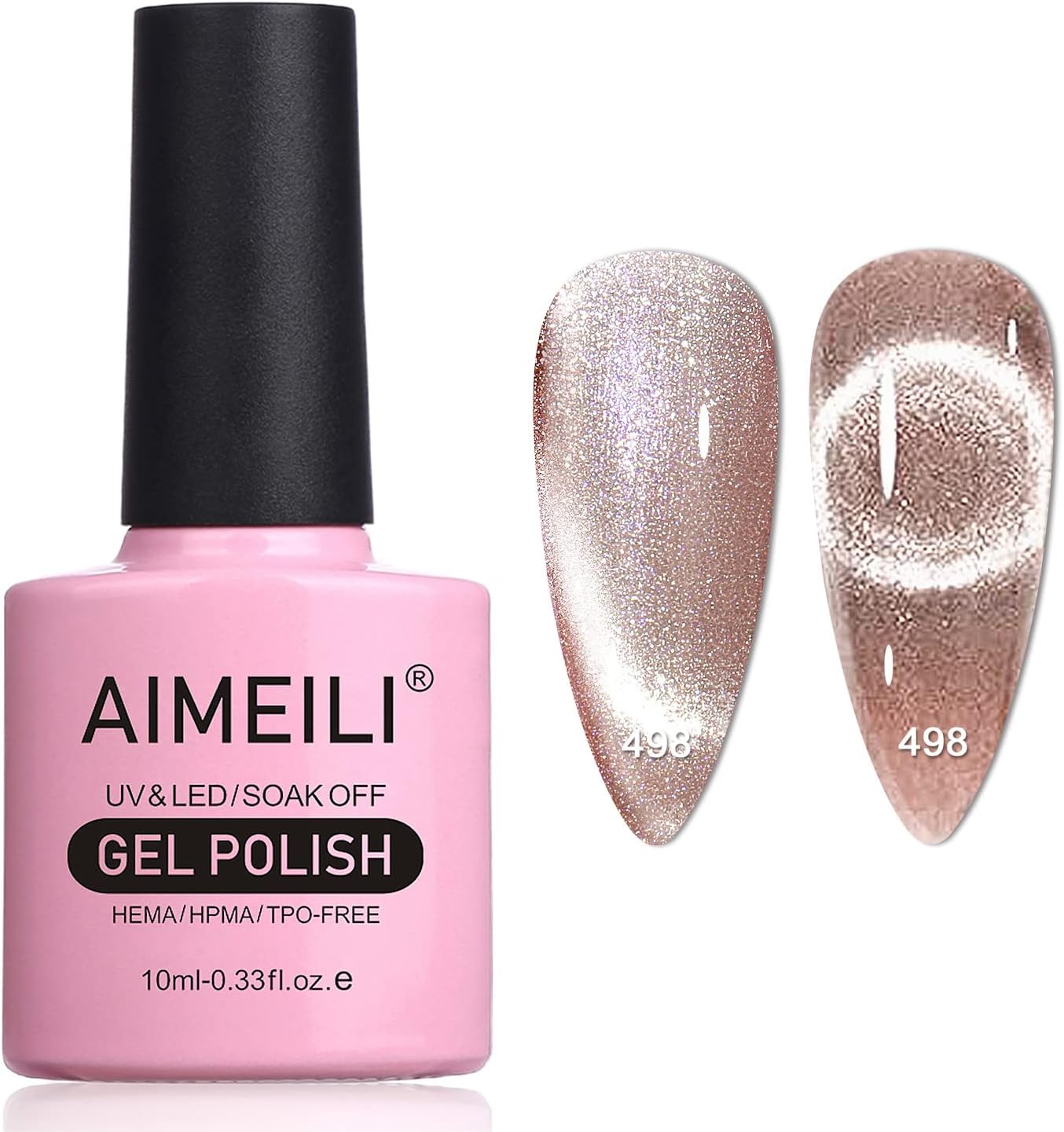 light pink cat eye nails