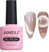 light pink cat eye nails