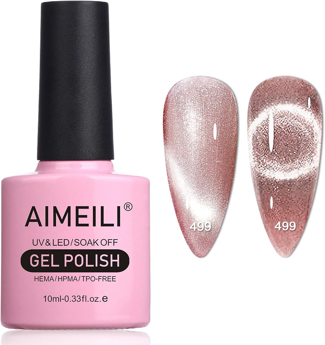 pink cat eye nails