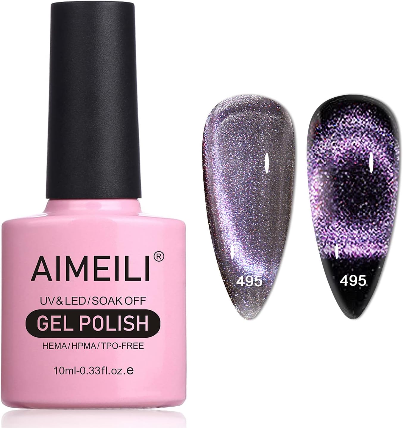 purple cat eye nails