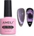 purple cat eye nails