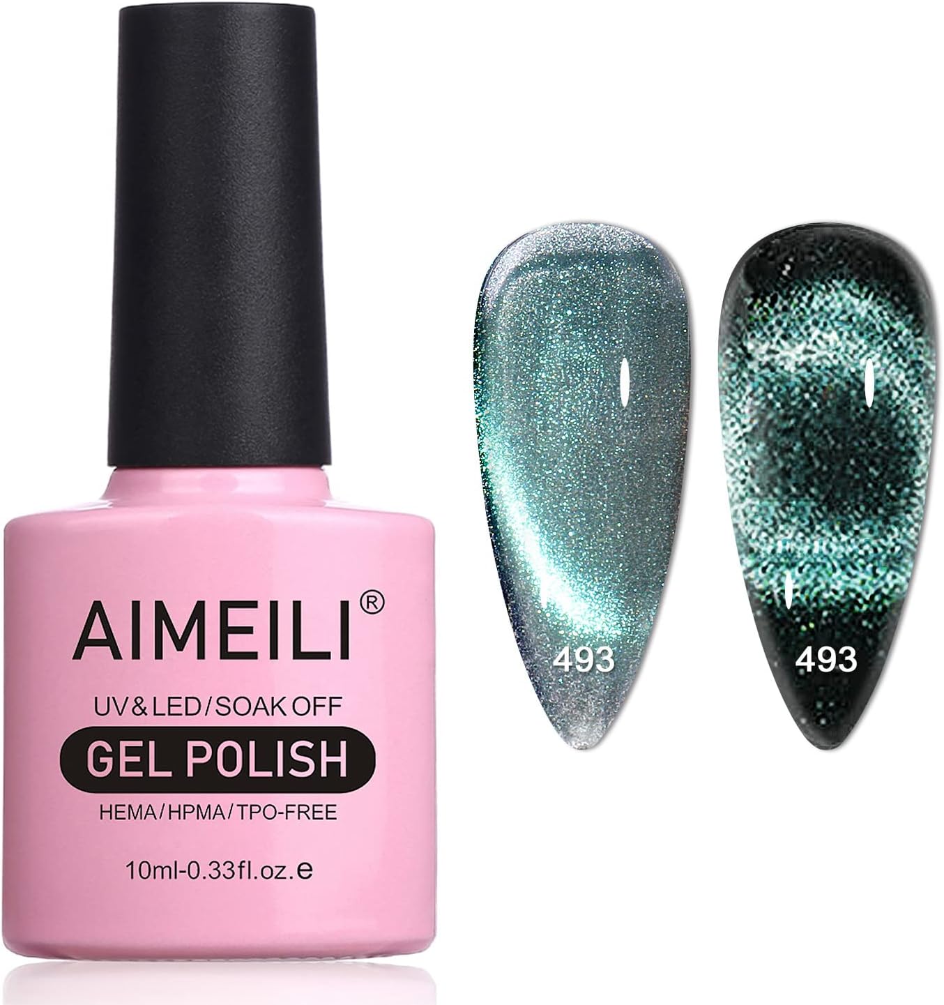 blue green cat eye nails