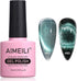 blue green cat eye nails
