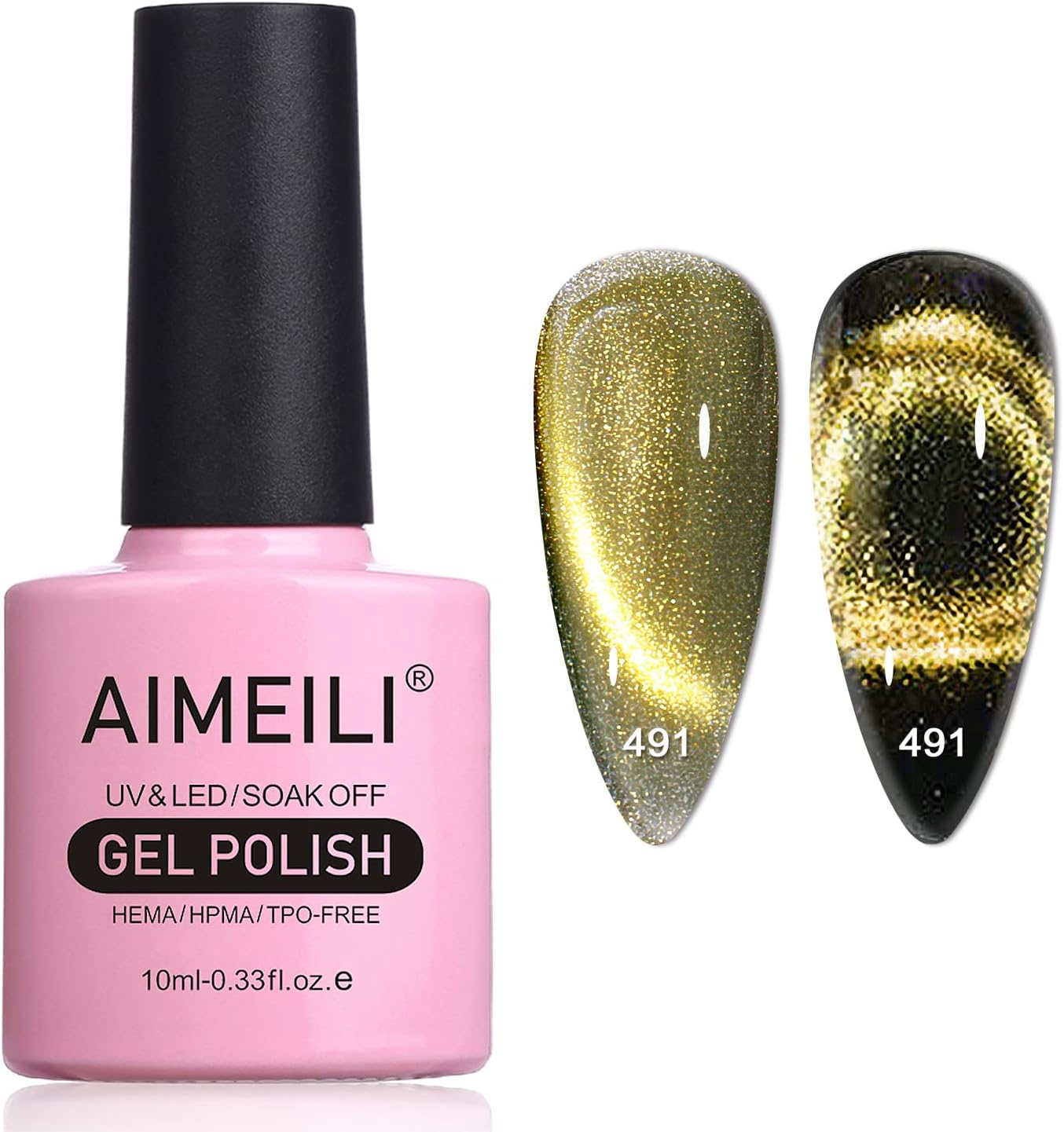 yellow cat eye nails