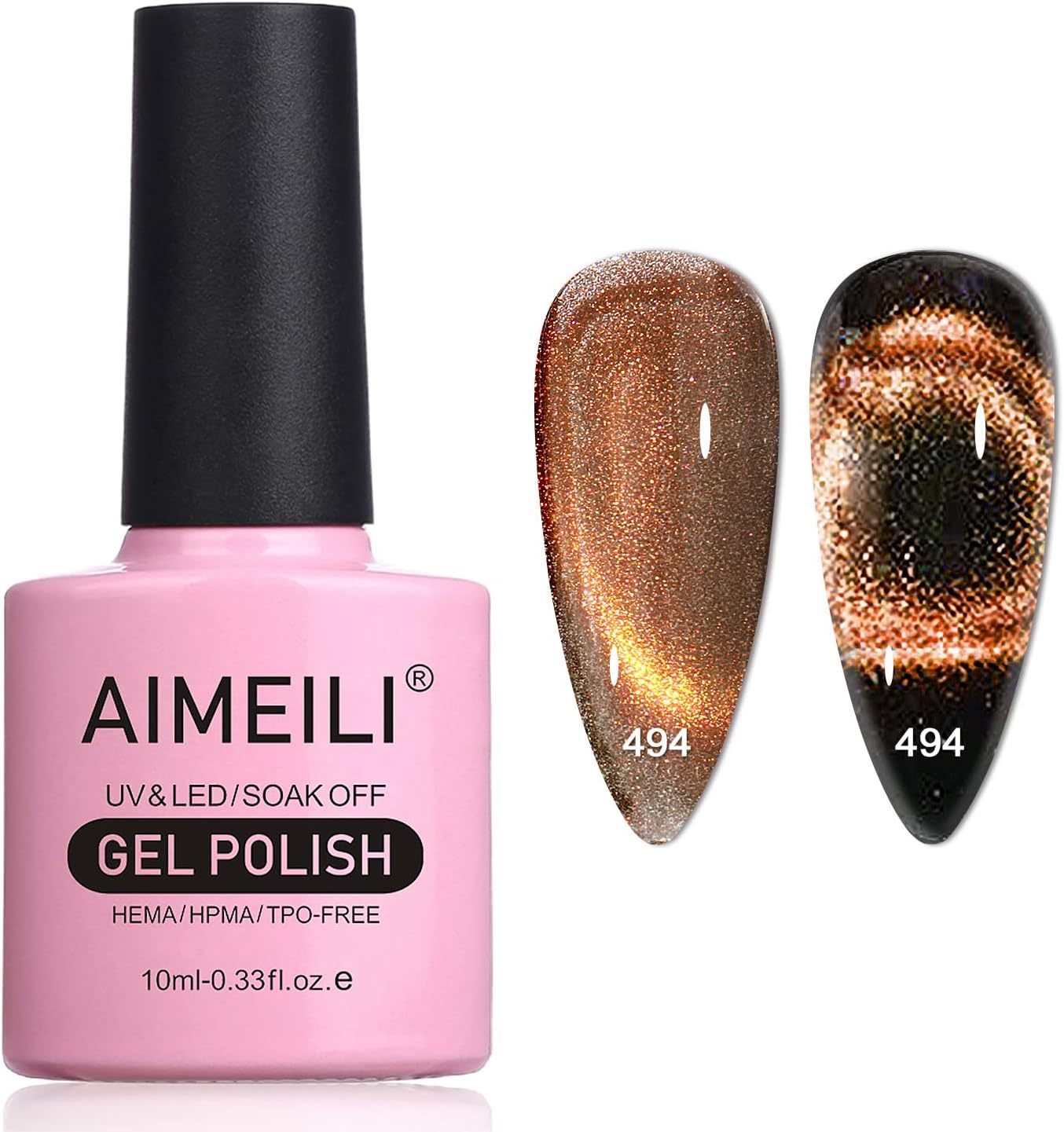 gold cat eye nails