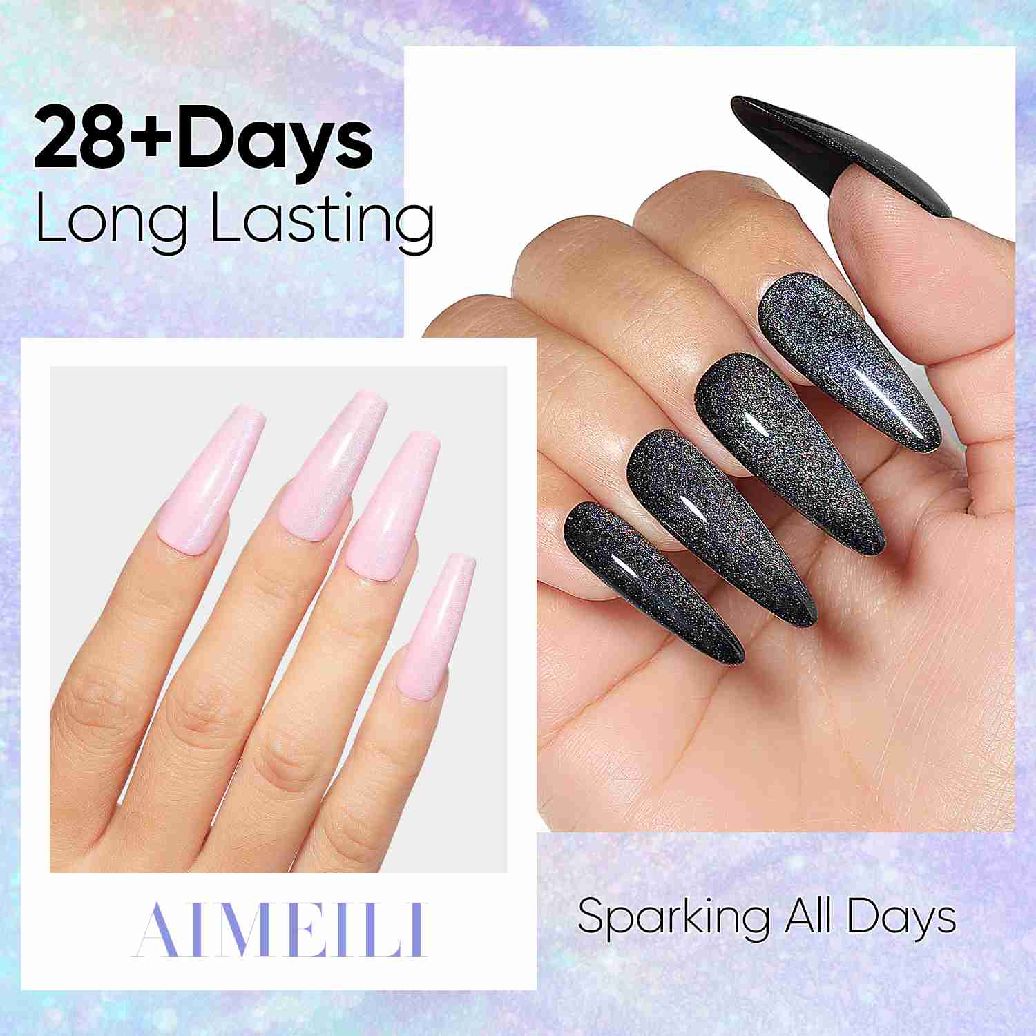 AIMEILI Magnetic Cat Eye Top Coat 2 in 1, Rainbow No Wipe Gel – CHMYT