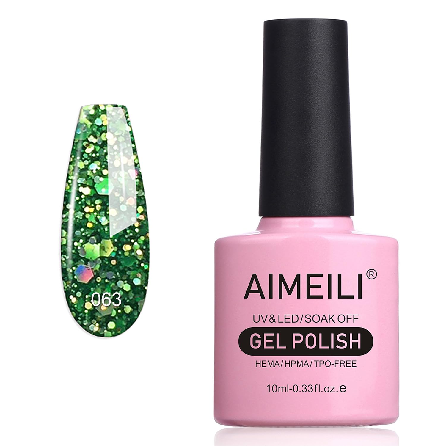 Diamond Glitter Fire Green Gel Polishj