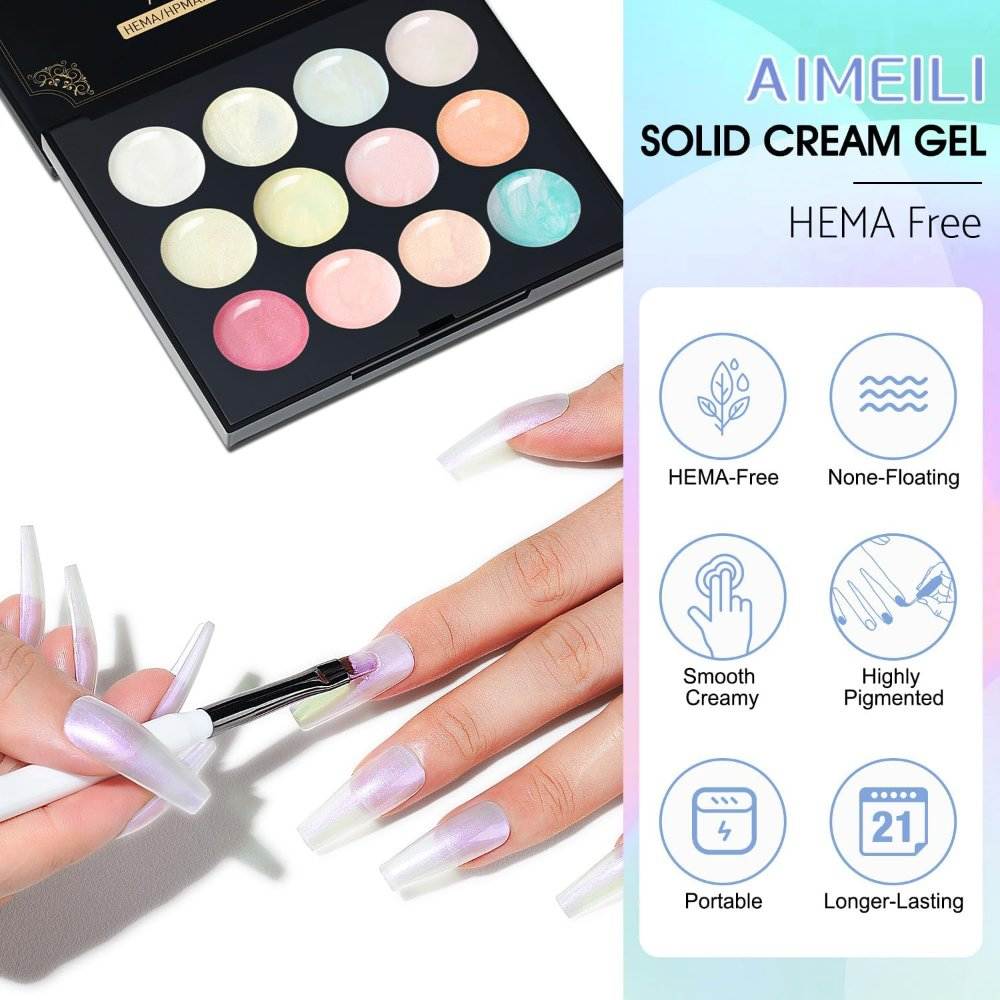 healthy hema free solid cream gel for nails