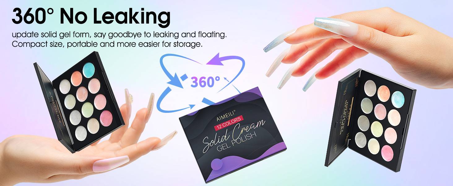 360 No Leaking solid cream gel polish palette