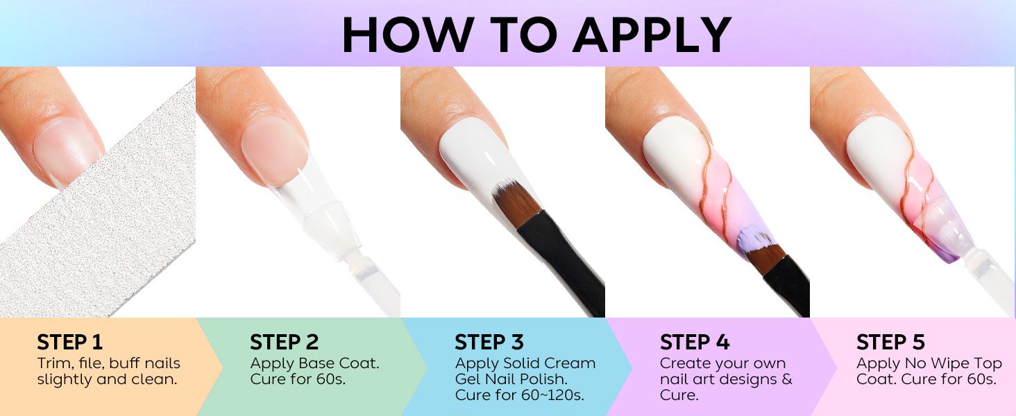 How to apply the solid cream gel nail poiish