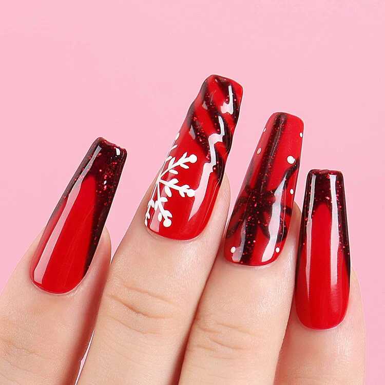 black and red nails