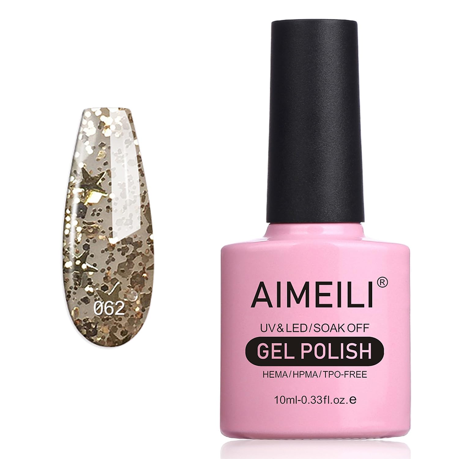 Golden Superstar Glitter Gel Polish
