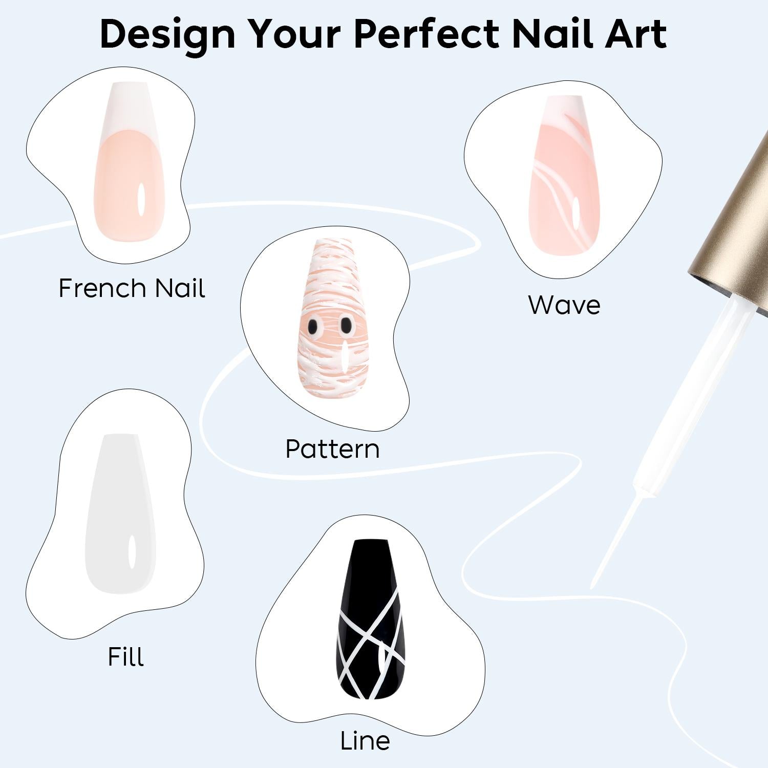 AIMEILI White Nail Art Liner Gel