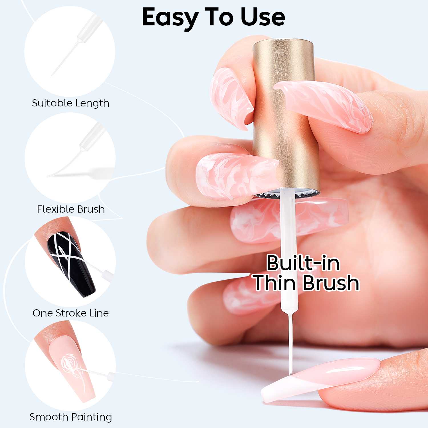 AIMEILI White Nail Art Liner Gel