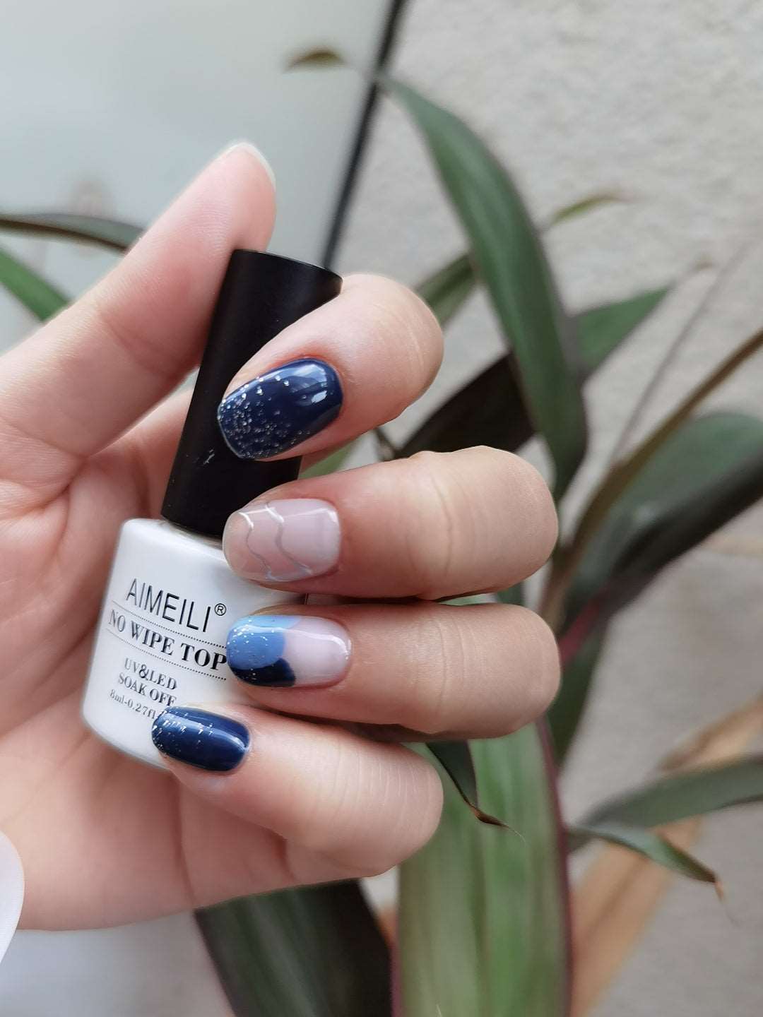 blue green nail polish