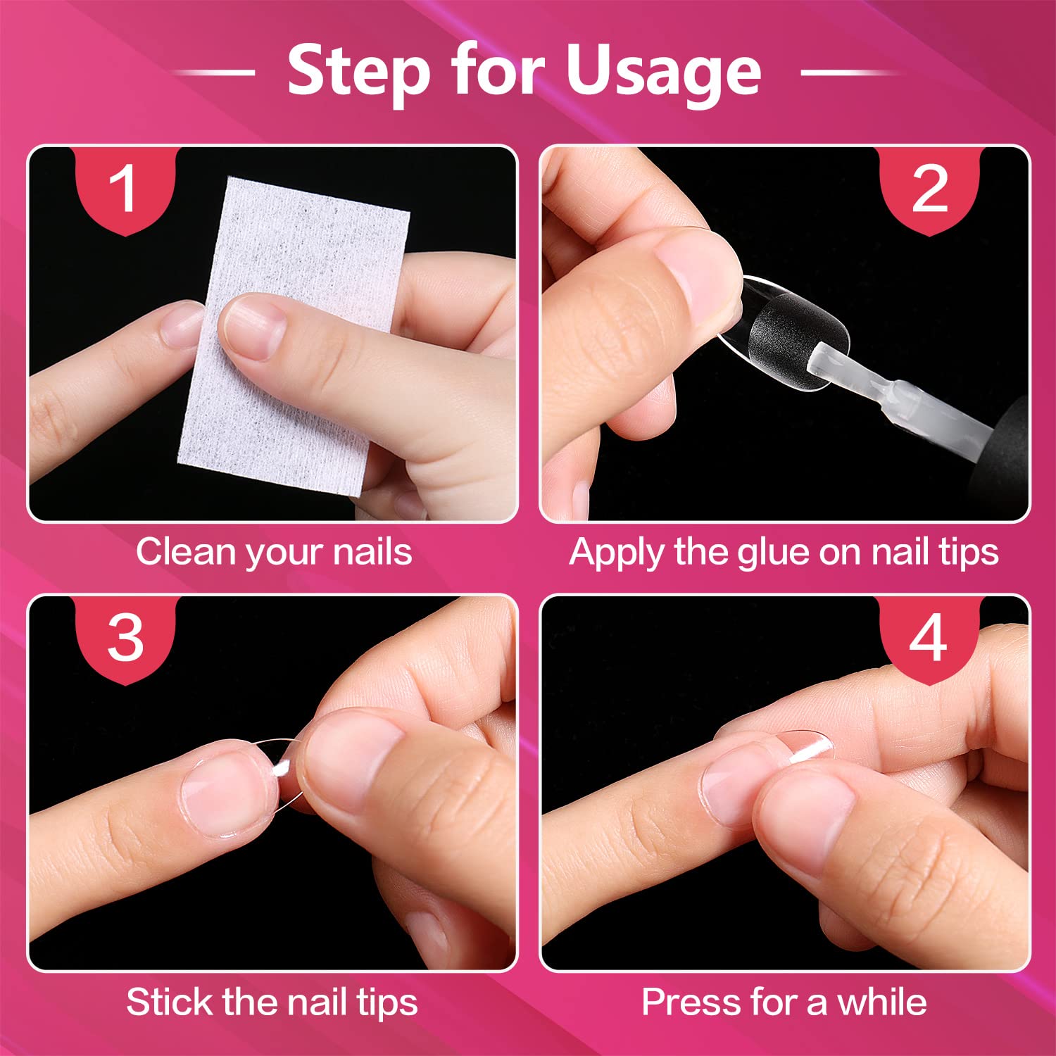 how to apply almond shaped nail tips