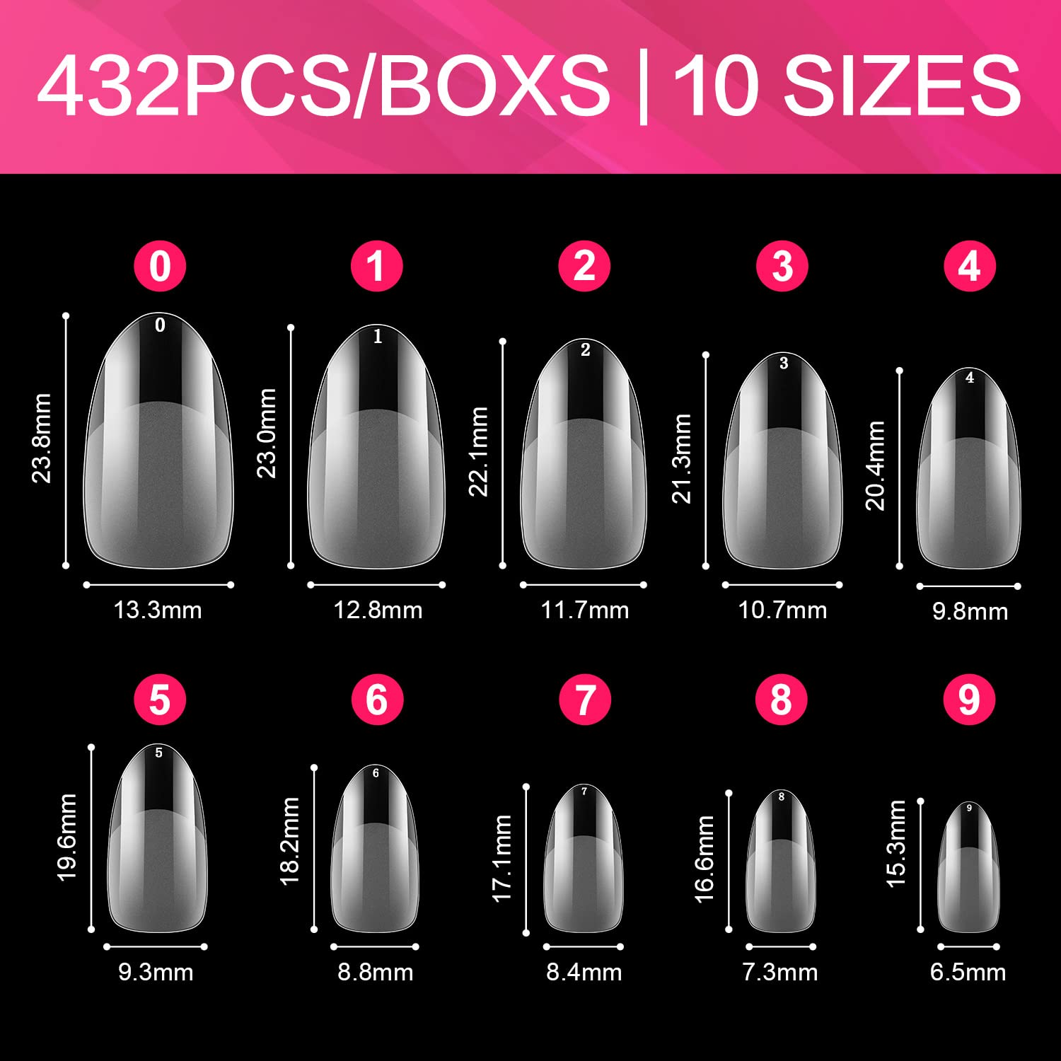 full cover almond nail tips