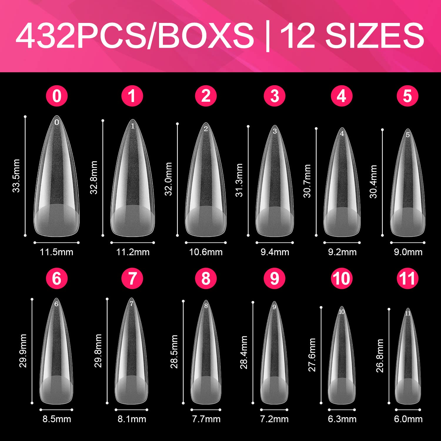 clear stiletto nail tips