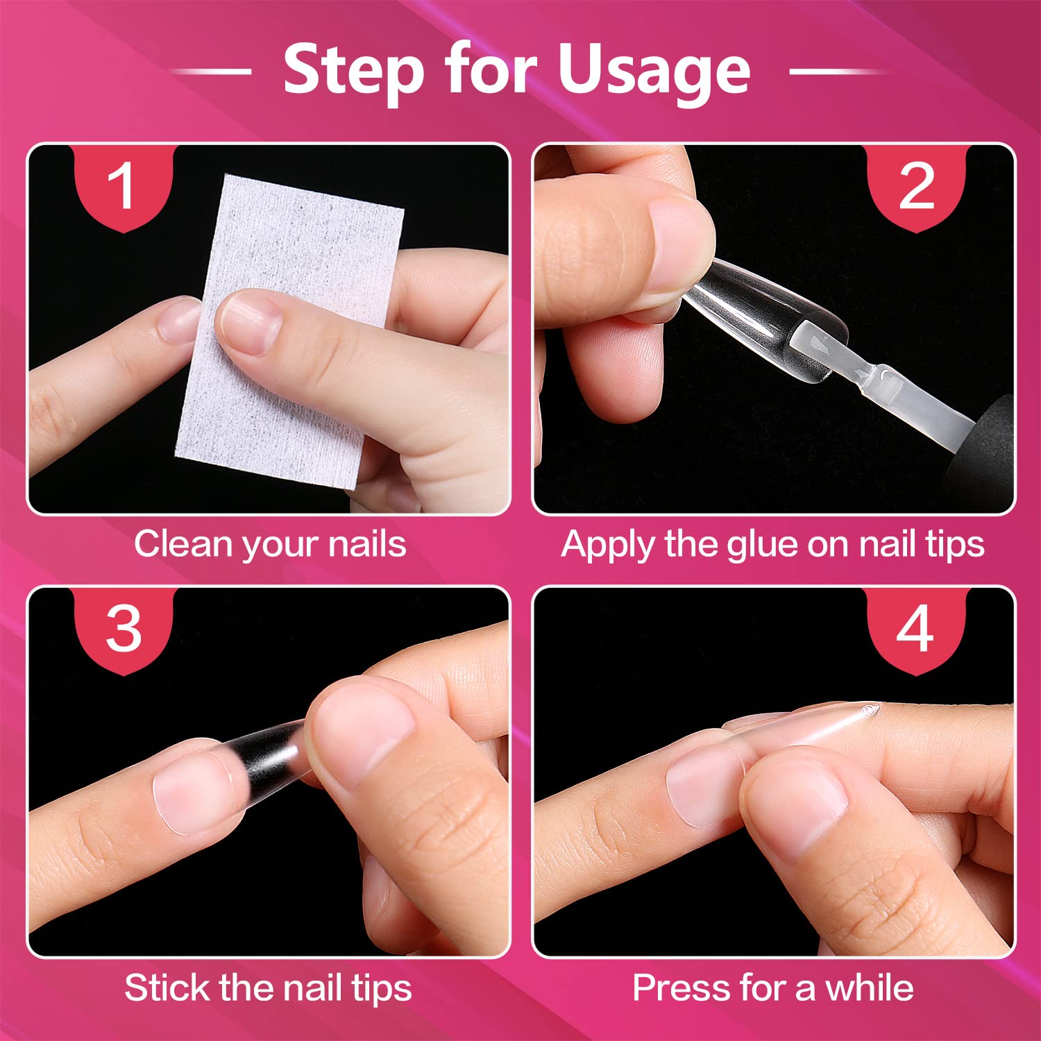 how to use full almond false nail tipls